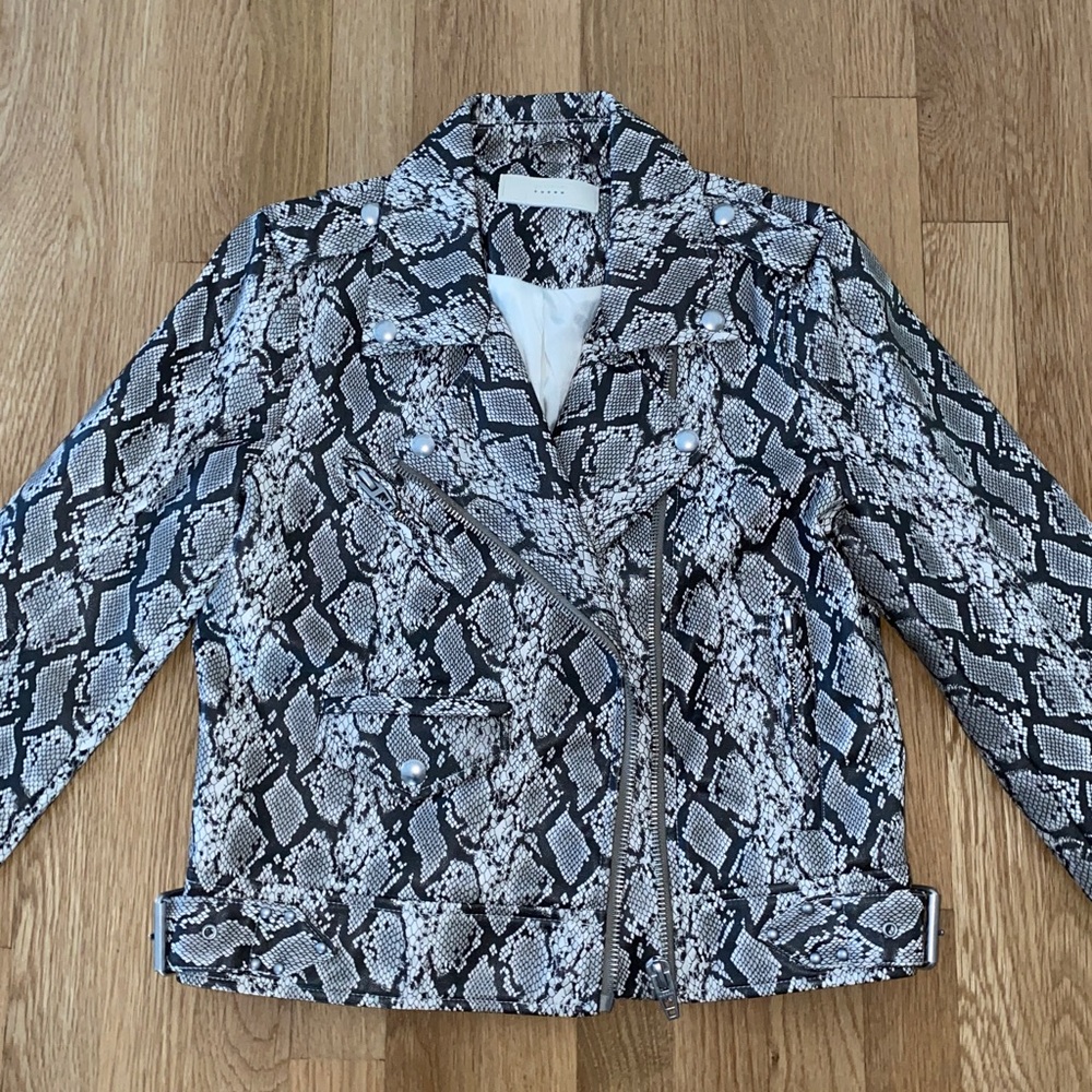 NEW! Snake Print Leather Jacket Blank NYC